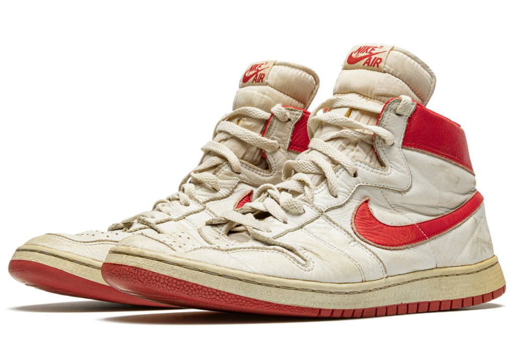  Iconic Air Jordan Nike Air Ships sneakers worn by Michael Jordan, featuring a classic design and historical significance.