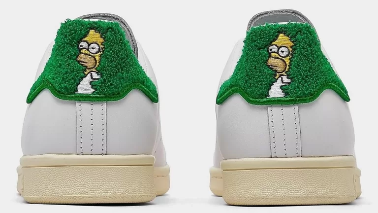 The Simpsons x adidas Stan Smith featuring Homer Simpson meme tribute.