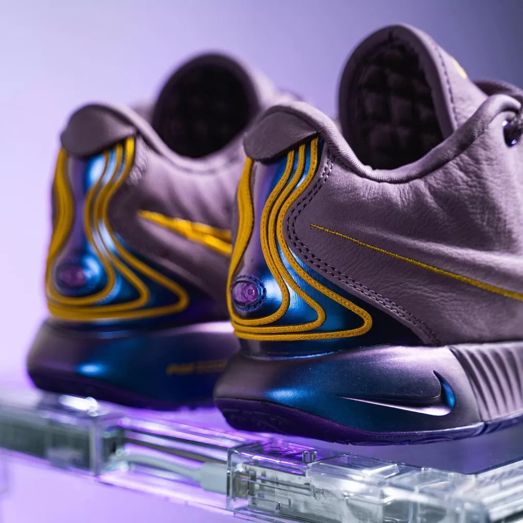 close-up of Nike LeBron 21 Violet Dust