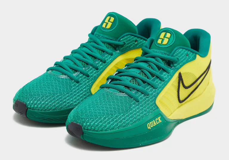 Embrace the spirit of the University of Oregon Ducks with the Nike Sabrina 1 Oregon Ducks, featuring a vibrant colorway and playful details inspired by Sabrina Ionescu's alma mater. Discover comfort, style, and Ducks pride with this limited-edition release.