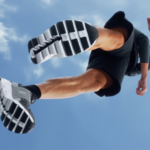on running - cloudtec - A pair of running shoes with a unique cushioning system that consists of hollow pods, aptly named "Clouds." These Clouds compress both horizontally and vertically to absorb impact and propel the runner forward with each stride.