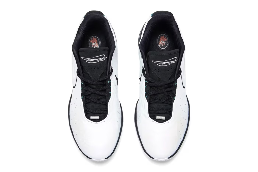 The Nike LeBron 21 Conchiolin is a white, black, and bicoastal masterpiece that honors the Lakers' 21st season in the NBA. The shoe features a pearlescent finish, black accents, and a bicoastal tone that pops on the medial Swoosh, eyestay, and heels. It sits atop a black midsole and white rubber outsole.