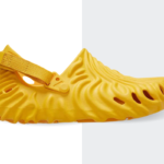 Salehe Bembury's Yoke Crocs Pollex Clog, a vibrant yellow clog with distinctive design elements