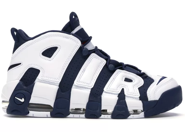 Nike Air More Uptempo "Olympic" returns for Paris 2024! Retro basketball kicks in patriotic red, white & blue honor Scottie Pippen's legacy. Drops August 2024 for $170 USD.