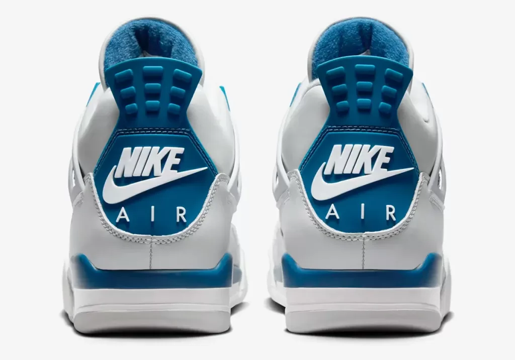 The iconic Air Jordan 4 returns in a "Military Blue" (officially "Industrial Blue") colorway on May 4th, 2024. This full-family release features a clean design with crisp white accents and pops of vibrant blue. 