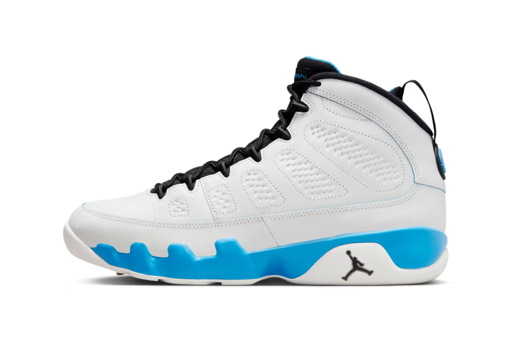 Mark your calendars! The legendary Air Jordan 9 "Powder Blue" returns March 23rd. Staying true to its 1993 origins, this white, blue, and black silhouette celebrates Michael Jordan's college legacy. Don't miss this nostalgic blast from the past!