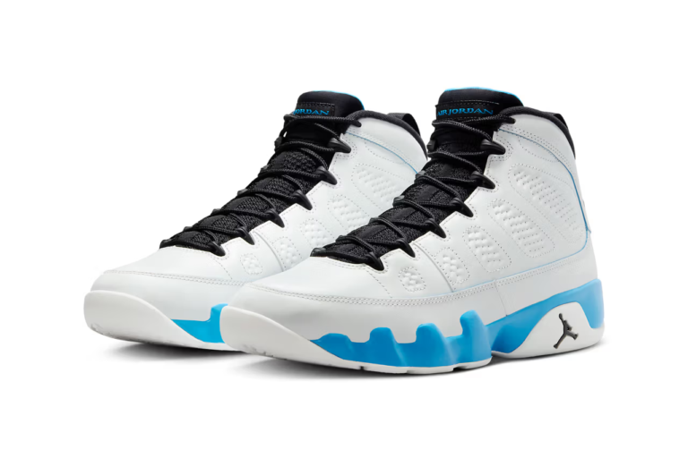 Mark your calendars! The legendary Air Jordan 9 "Powder Blue" returns March 23rd. Staying true to its 1993 origins, this white, blue, and black silhouette celebrates Michael Jordan's college legacy. Don't miss this nostalgic blast from the past!