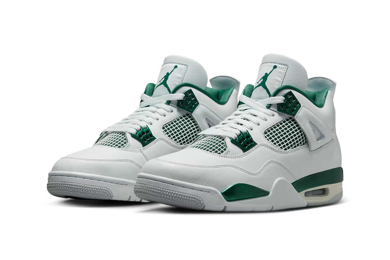The Air Jordan 4 hype continues with the "Oxidized Green" colorway! White leather & green accents create a fresh look. Originally expected in May, it now releases July 13th for $210 USD via Nike SNKRS & retailers.